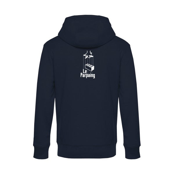 le-parpaing sweat shirt original Navy Blue flex Blanc impression Dos