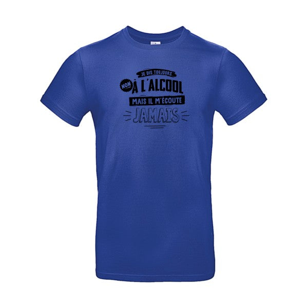 Non à l'alcool  Flex noir |E190 T-shirt|Cobalt Blue||2XL