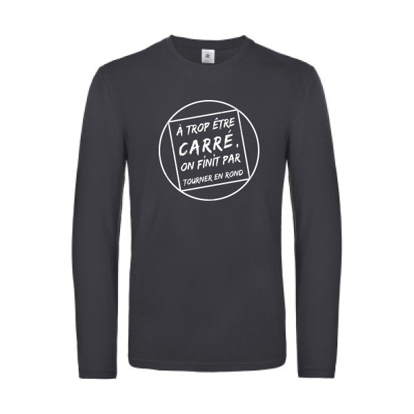 cercle vicieux - t shirt- manches- longues- original- humour- Dark Grey impression Face