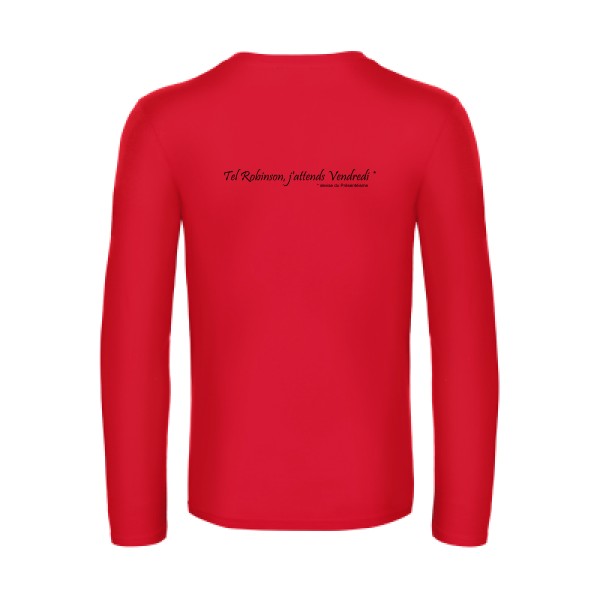 yes vendredi  - t shirt- manches- longues- original- humour- Red impression Dos