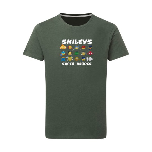 T-shirt homme Super Smileys - T-shirt rigolo avec des smileys expressifs Thyme 2XL