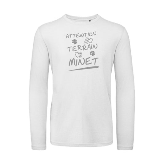 Attention Terrain Minet Gris |T-shirt bio manches longues