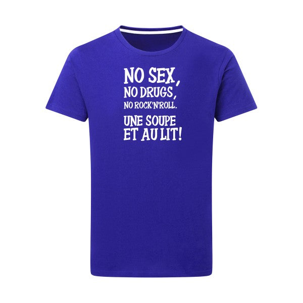 NO... -Flex Blanc sur T-shirt SG  Royal Blue  5XL