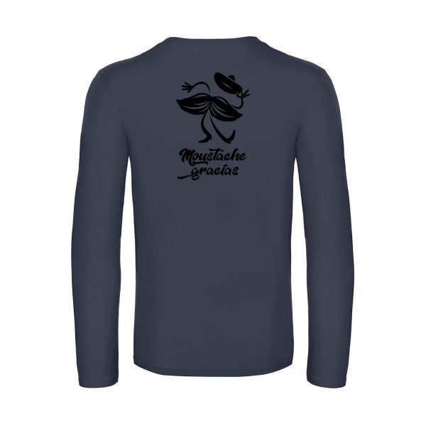 presqu spagnol - t shirt- manches- longues- original- humour- Navy impression Dos