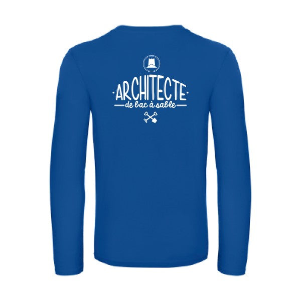 architecte de bac a sable - t shirt- manches- longues- original- humour- Royal Blue impression Dos