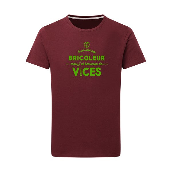 JE NE SUIS PAS BRICOLEUR vert pomme -Flex vert pomme sur T-shirt SG  Burgundy  2XL