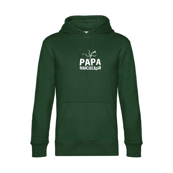Papa-bricoleur sweat shirt original Bottle Green flex Blanc impression Face