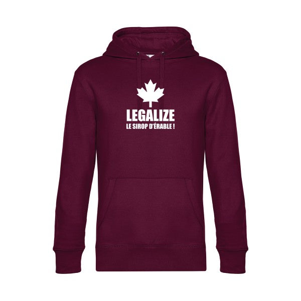 Legalize-le-sirop-d-erable sweat shirt original Burgundy flex Blanc impression Face