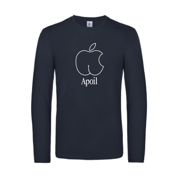 apoil - t shirt- manches- longues- original- humour- Navy impression Face