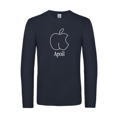apoil - t shirt- manches- longues- original- humour- Navy impression Face