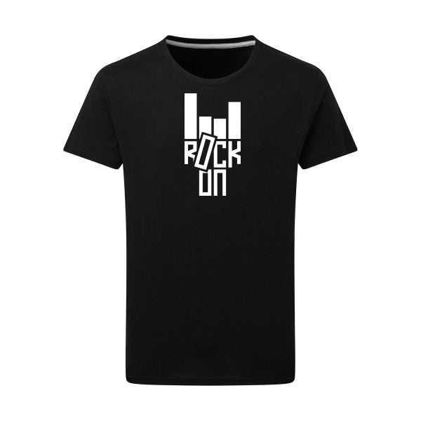 Rock On ! -Flex Blanc sur T-shirt SG  Dark Black  4XL