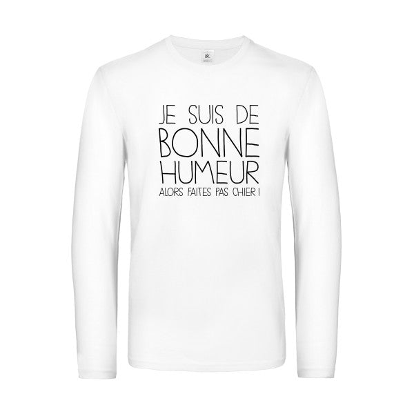 bonne humeur - t shirt- manches- longues- original- humour- White impression Face