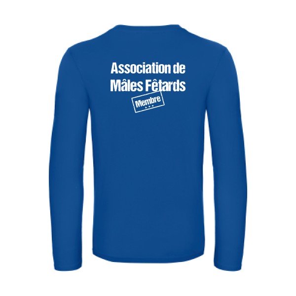association de males fetards - t shirt- manches- longues- original- humour- Royal Blue impression Dos