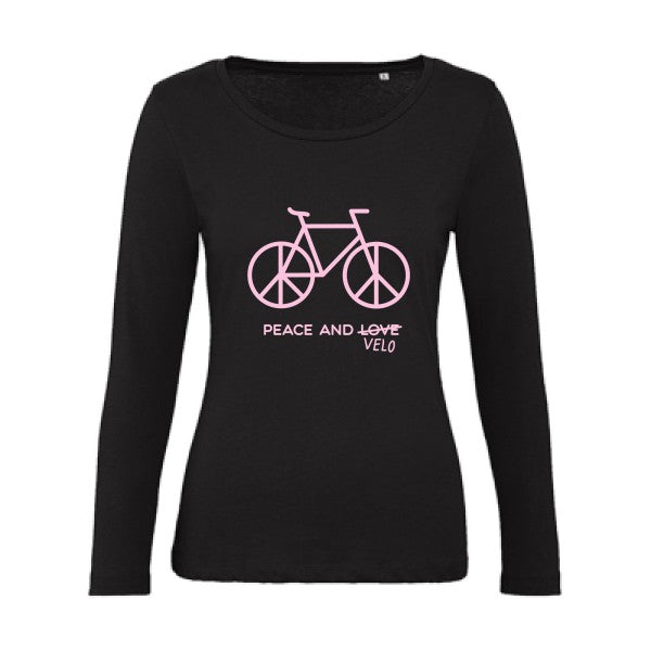 Peace and vÃ©lo Rose |   T shirt manches longues femme|100% bio