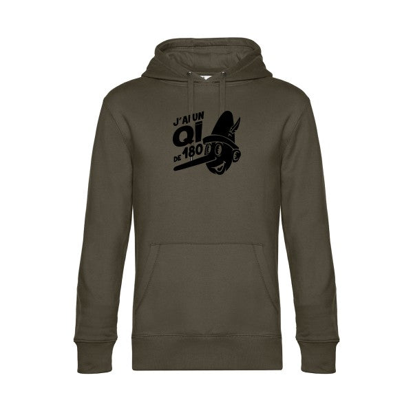 Quotient-intellectuel sweat shirt original Khaki flex Noir impression Face