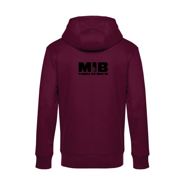 MEN-IN-BIKE sweat shirt original Burgundy flex Noir impression Dos