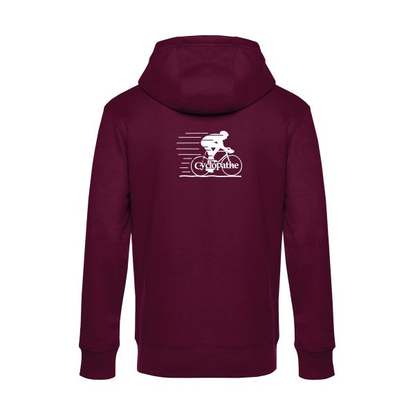 CYCLOPATHE sweat shirt original Burgundy flex Blanc impression Dos