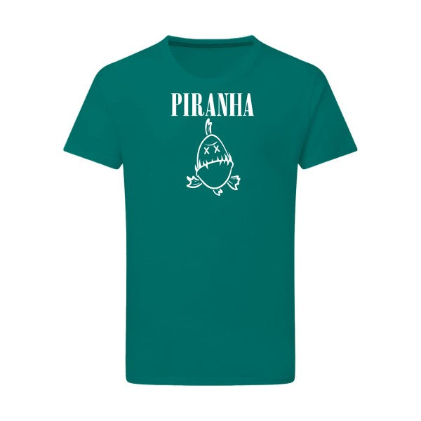 Piranha -Flex Blanc sur T-shirt SG  Emerald Green  2XL