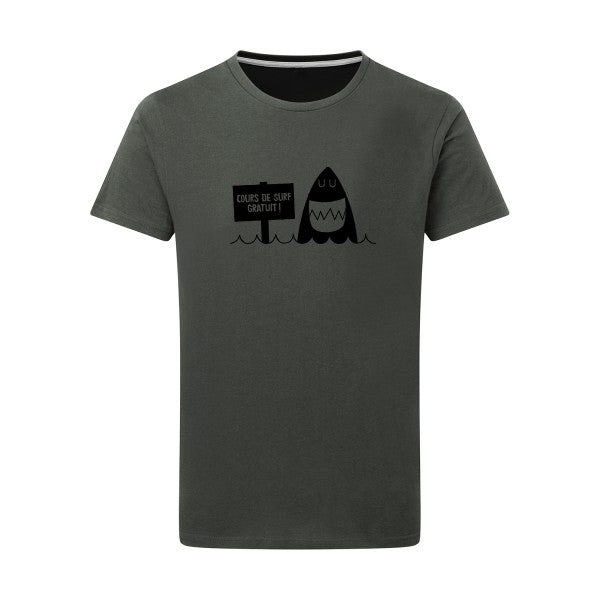 Cours de surf noir -Flex noir sur T-shirt SG  Charcoal  5XL