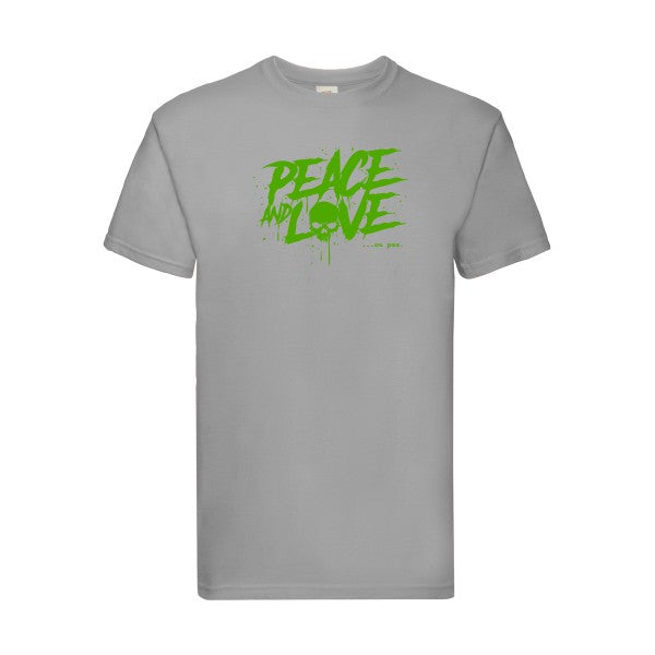 T-shirt|Peace or no peace |Vert pomme|Fruit of the loom 205  G