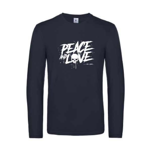 peace or no peace - t shirt- manches- longues- original- humour- Navy impression Face