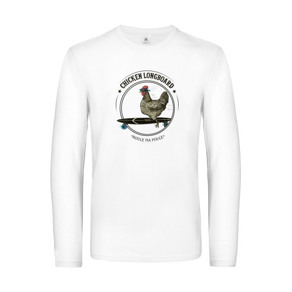 chicken-longboard-t-shirt-manches-longues-original-humour -White