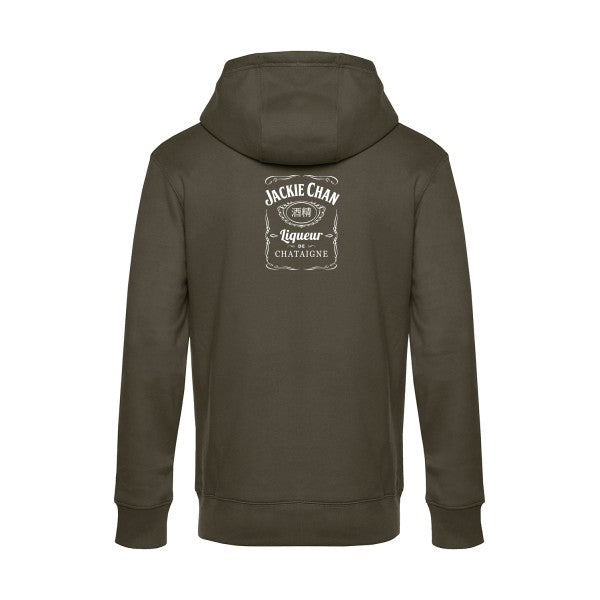 Jackie-Chan sweat shirt original Khaki flex Blanc impression Dos