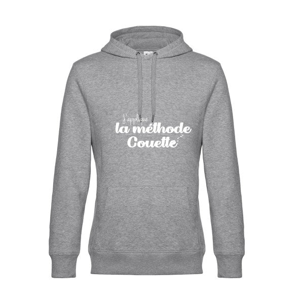 La-methode-Couette sweat shirt original Heather Grey flex Blanc impression Face