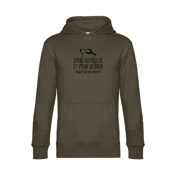 Sans-reproche sweat shirt original Khaki flex Noir impression Face