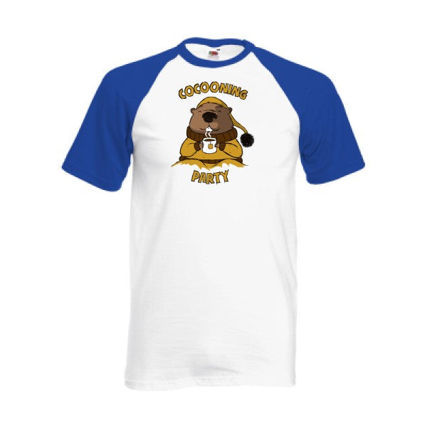 T-shirt fruit of the loom baseball  couleur White/Royal