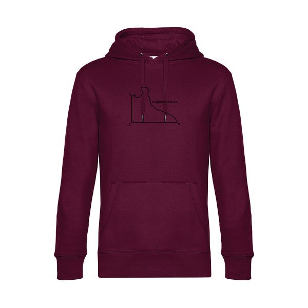 Hippopotenuse sweat shirt original Burgundy flex Noir impression Face