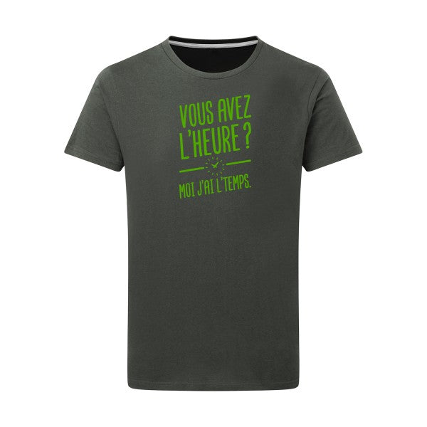 Vous avez l'heure? Moi j'ai l'temps. - Flex Vert pomme Tshirt original Charcoal  5XL