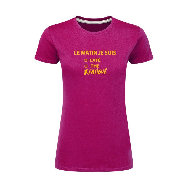 Le matin je suis...| jaune Or |T shirt original femme|SG