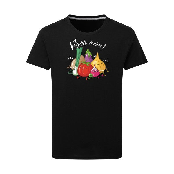 T-shirt homme Vegete à rien - T-shirt décalé pour les fainéants Dark Black 2XL