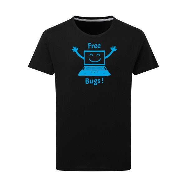 FREE BUGS ! - Flex bleu clair Tshirt original Dark Black  4XL