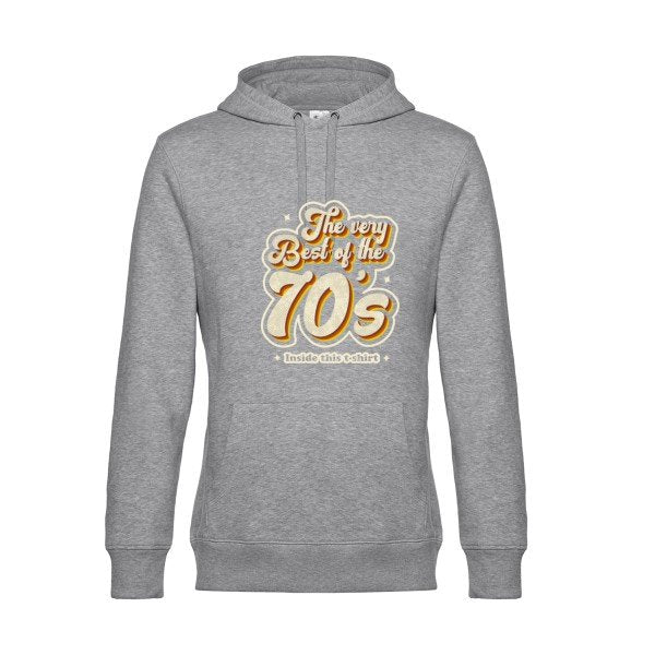 70s- Sweat à capuche original Heather Grey - RueDuTeeshirt