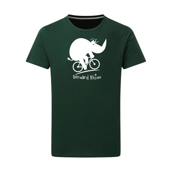 Bernard Rhino Blanc -Flex Blanc sur T-shirt SG  Bottle Green  2XL