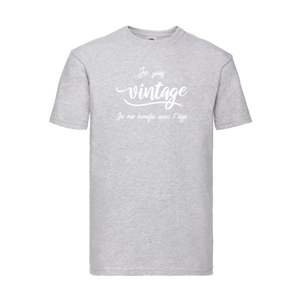 T-shirt|Je suis vintage  |flex Blanc| Fruit of the loom 205 g 