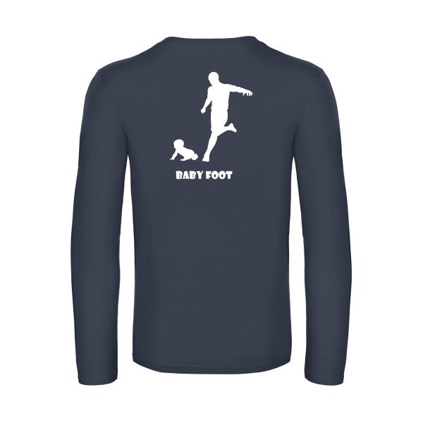 baby foot - t shirt- manches- longues- original- humour- Navy impression Dos