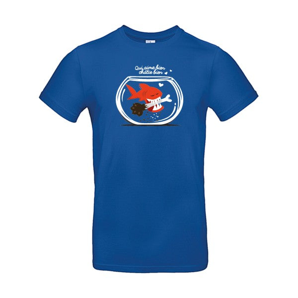 T-shirt humour original Qui Aime Bien Chatie Bien T Shirt couleur Royal Blue