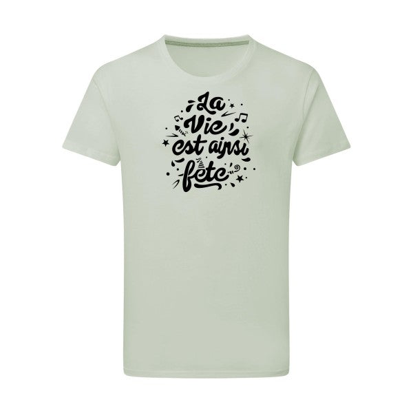 La vie est ainsi fête - Flex noir Tshirt original Pastel Macchiato  2XL