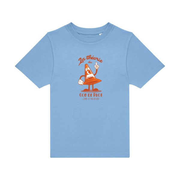 t-shirt humour enfant -Theorie-du-con-de-plot- couleur  Sky Blue-