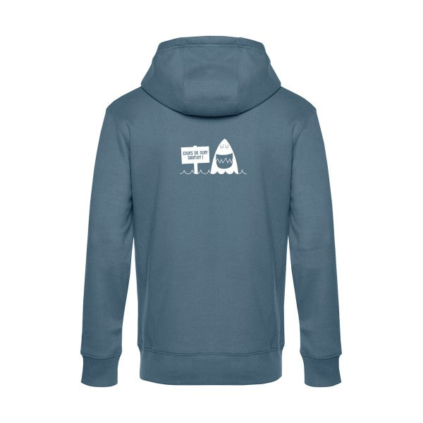 Cours-de-surf sweat shirt original nordic blue flex Blanc impression Dos