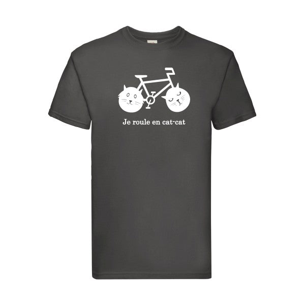 T-shirt|cat-cat bike |flex Blanc| Fruit of the loom 205 g 