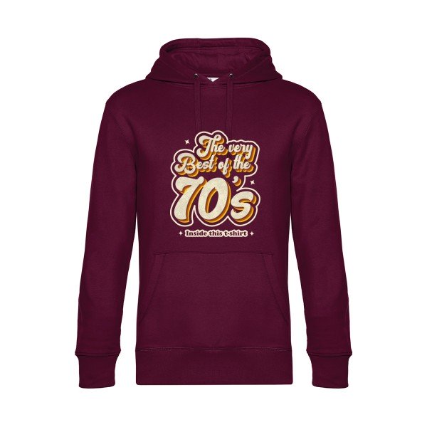 70s- Sweat à capuche original Burgundy - RueDuTeeshirt