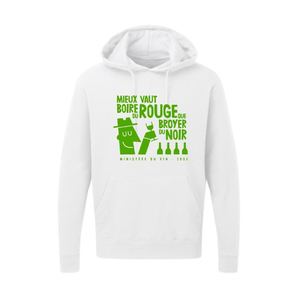 Mieux vaut Vert pomme |Sweat capuche imprimé homme