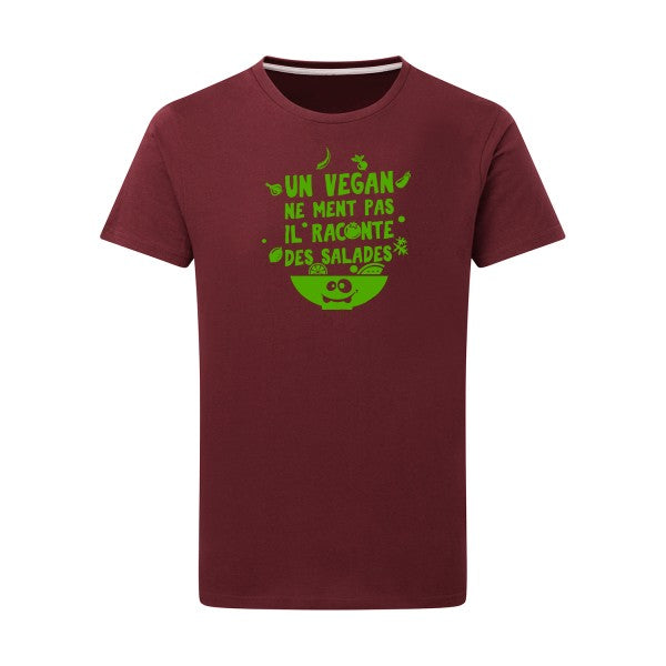 Un vegan ne ment pas vert pomme -Flex vert pomme sur T-shirt SG  Burgundy  2XL