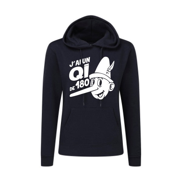 Quotient intellectuel Blanc |Sweat original à capuche Femme