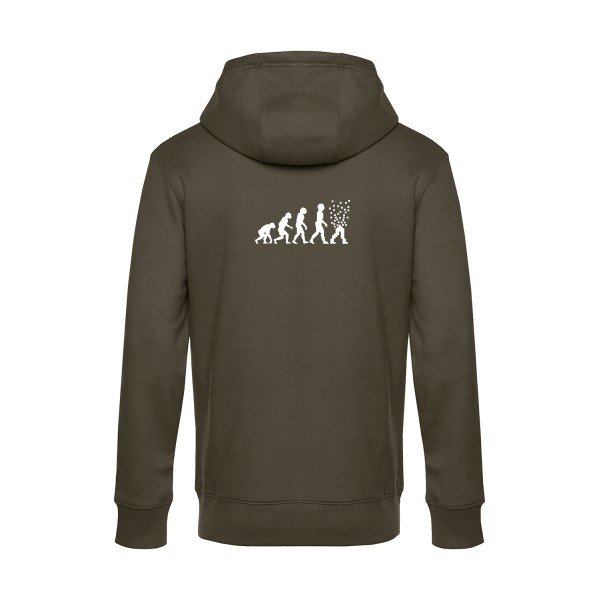 Evolution-numerique sweat shirt original Khaki flex Blanc impression Dos