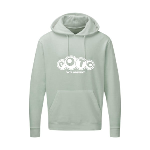 Poto Blanc |Sweat capuche imprimé homme